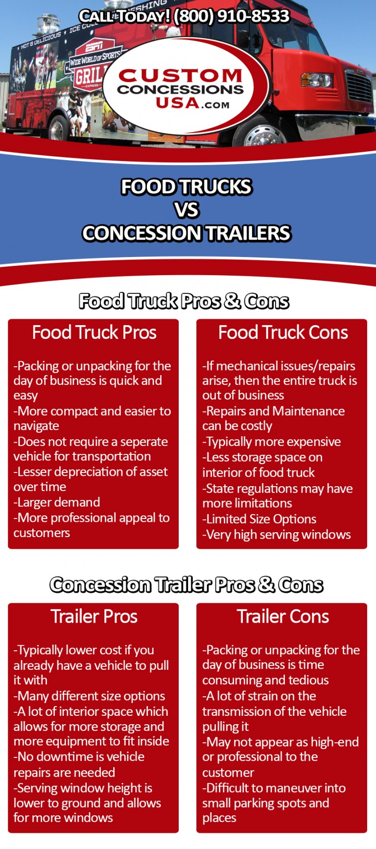 Food Trucks vs. Food Trailers Custom Concessions